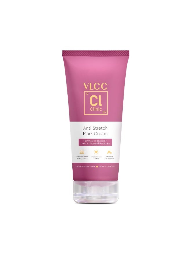 VLCC Clinic Anti-Stretch Mark Cream - 100ml | Cellulite & Stretch Mark Reduction Cream | Easy Absorption | Helps Fade Stretch Marks and Brighten Skin | Dermatologically Tested - Image 1